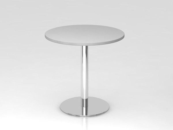 Hammerbacher vergadertafel 80cm rond grijs/chroom, verchroomd frame, VSTF08/5/C