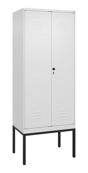C+P Umkleidespind Classic PLUS SW, Gestell, 2 Abteile, 2120x800x500mm, 9016/9016, Drehriegel, 0800327-22 S10014