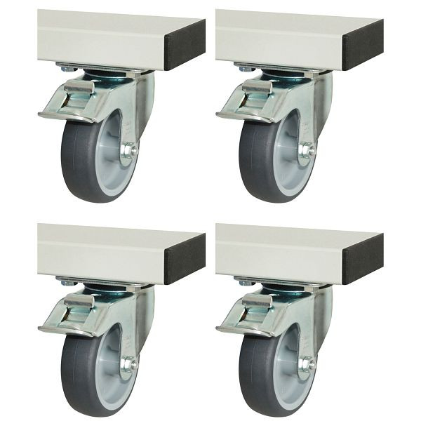RAU rollenset voor adlatus 300+600 serie, 4x zwenkwielen, 100x125x30 mm, 08-RS-300-600-4LF