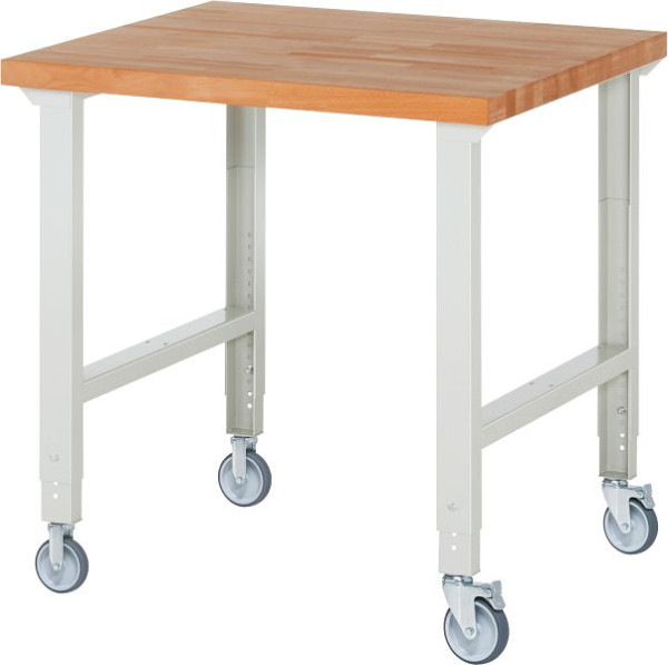RAU Verrijdbare werkbank (in hoogte verstelbaar) 7000-1, 1000x900x950-1000mm, elk 2 bokwielen en zwenkwielen, 05-7000-1-109B4H22.12