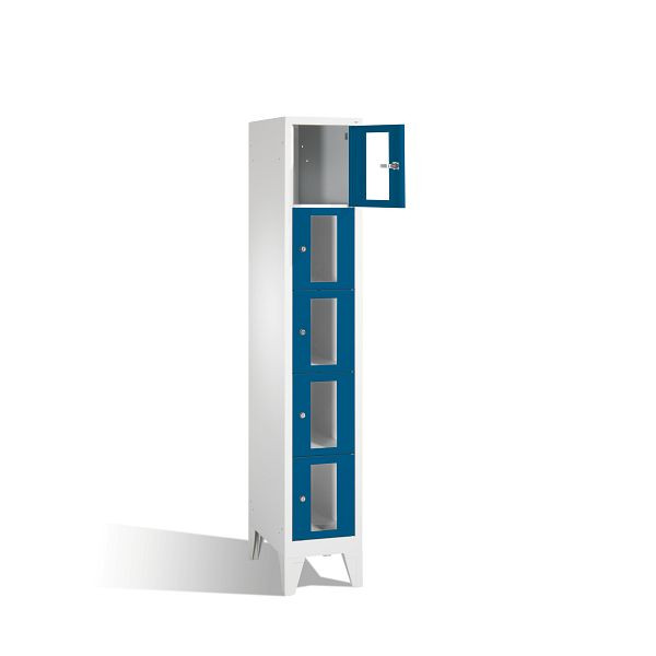 C+P lockerkast Classic, H1850xB320xD500mm, kleur: lichtgrijs / gentiaanblauw, 8010A105 S10002