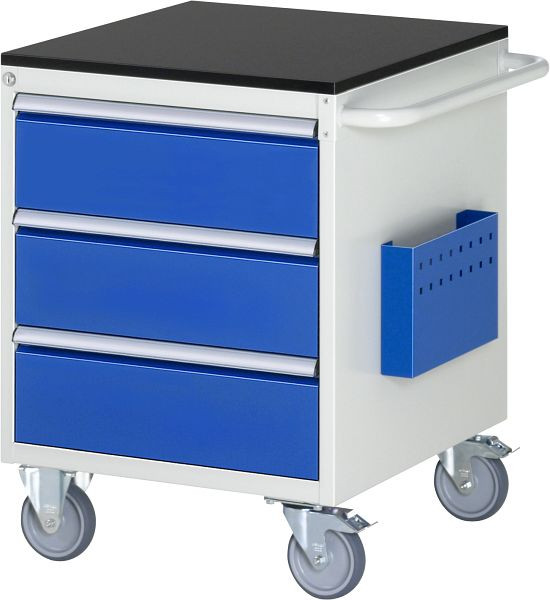 RAU montagewagen serie 7000, B580 x D650 x H790 mm, werkblad voorzien van melamineharscoating, laden: 3xH180 mm, 15-L3.0A-M.11