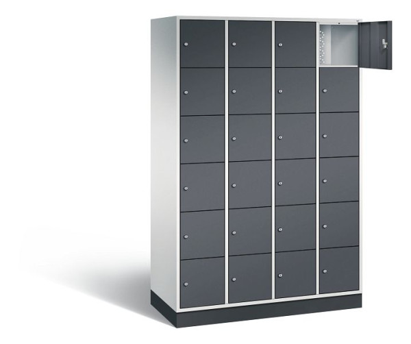 C+P lockerkast Intro, H1950xW1220xD490mm, kleur: lichtgrijs / zwartgrijs, 8670-401 S10115