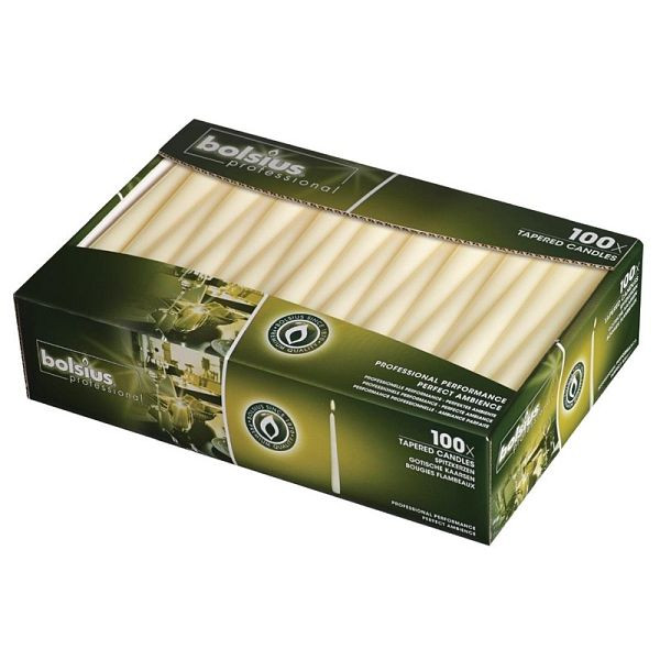 Bolsius kegelkaarsen ivoor 25,4cm, VE: 100 stuks, P962