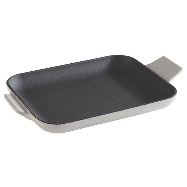 APS serveerpan -CAST IRON-, 16 x 13 cm, hoogte: 2 cm, gietijzer, geëmailleerd, binnenkant: zwart, buitenkant: grijs, glanzend, 88223