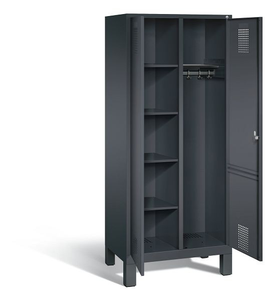 C+P reinigingsmiddelenkast Evolo, H1850xW810xD500mm, kleur: zwart-grijs, 48060-22 S10040