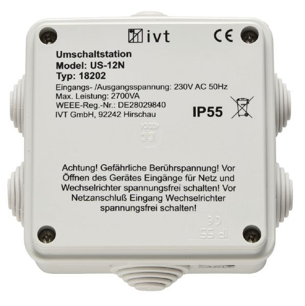 IVT Umschaltstation US-12N, 230 V AC, 12 A, 2700 VA, 400033