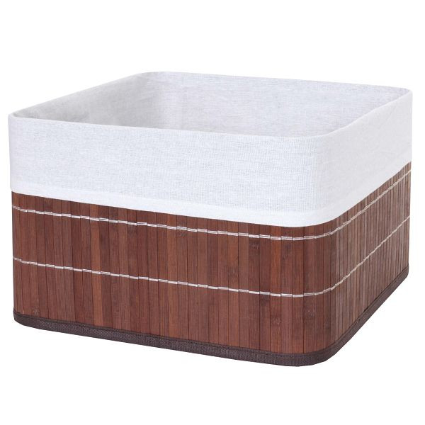 Mendler opbergmand HWC-C21, mand opbergdoos besteldoos sorteerdoos plankmand, bamboe, bruin, 61223