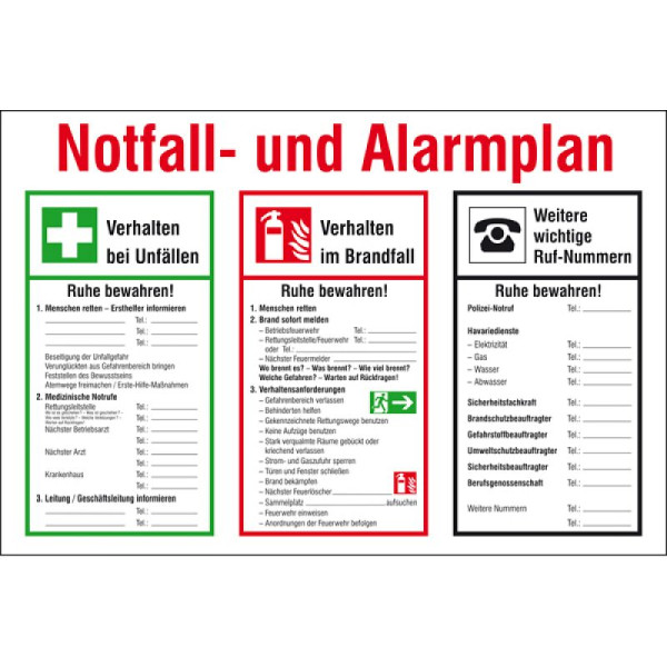 Stein HGS HGS waarschuwings-, nood- en alarmplan met symbolen volgens DIN EN ISO 7010, 43.a5975
