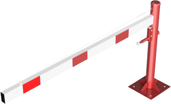 Schake roterende slagboom met kabelversterking, voor deuvelbevestiging, slagboomlengte: 2000 mm, voor hangslot, 4113_20VBP