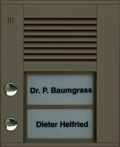 TCS Audio buitenpost serie PDS 2 belknoppen (links uitgelijnd), AP brons, PDS02-EB/04