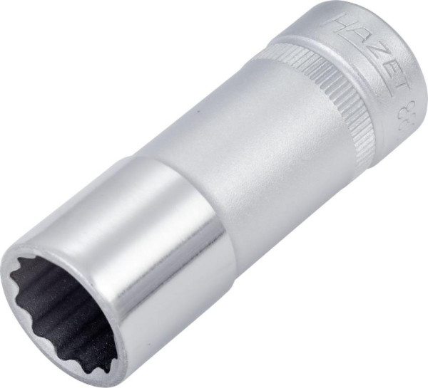 Hazet dop, bi-hex, hol vierkant 10 mm (3/8"), 14 mm, lang type met karteling, 880TZ-14