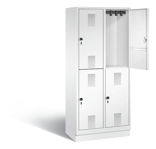 C+P locker, dubbellaags Evolo, H1800xW810xD500mm, kleur: verkeerswit, 48320-22 S10353