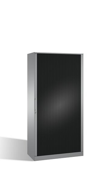 C+P rolluikkast Asisto, H1980xB1000xD435mm, kleur: wit aluminium / zwartgrijs, beugelgreep, 5 niveaus, 143002-000 S10069