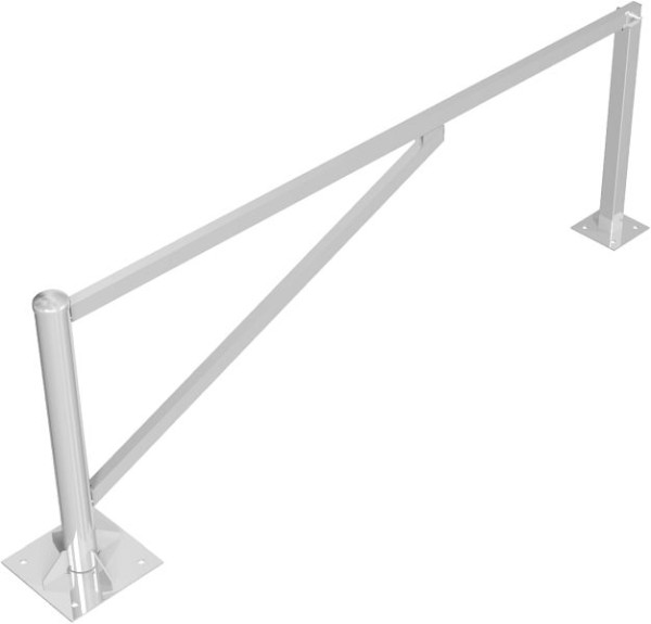 Schake roterende slagboom 2,50m, voor hangslot, draaibare paal: Ø 102mm, slagboomarm: 60x40mm, incl. 2 steunpalen, voor pluggen, thermisch verzinkt, 413_250VP