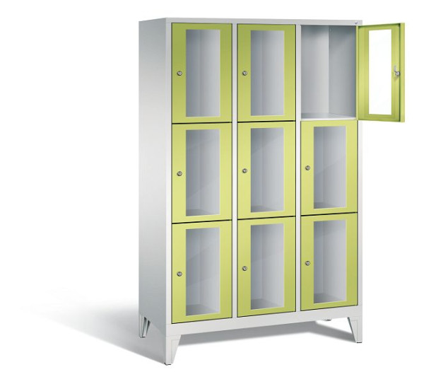 C+P lockerkast Classic, H1850xB1200xD500mm, kleur: lichtgrijs / virid groen, 8010A323 S10007
