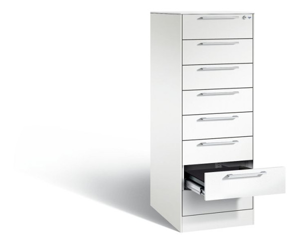 C+P archiefkast Asisto, H1310xB440xD600mm, kleur: verkeerswit, beugelgreep, 146225-822 S10028