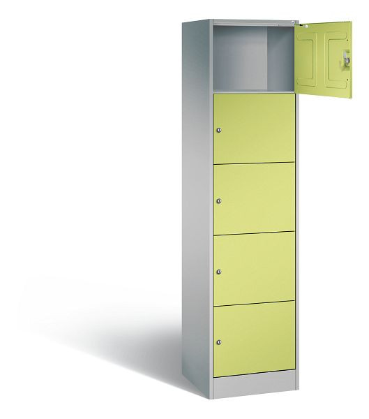 C+P lockerkast serie 8070, H1950xW460xD480mm, kleur: wit aluminium / virid green, 82700-10 S10381