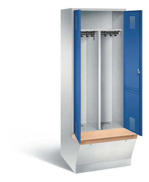 C+P zwart wit kastje Evolo, H2090xW810xD815mm, kleur: lichtgrijs / gentiaanblauw, 48056-22 S10143