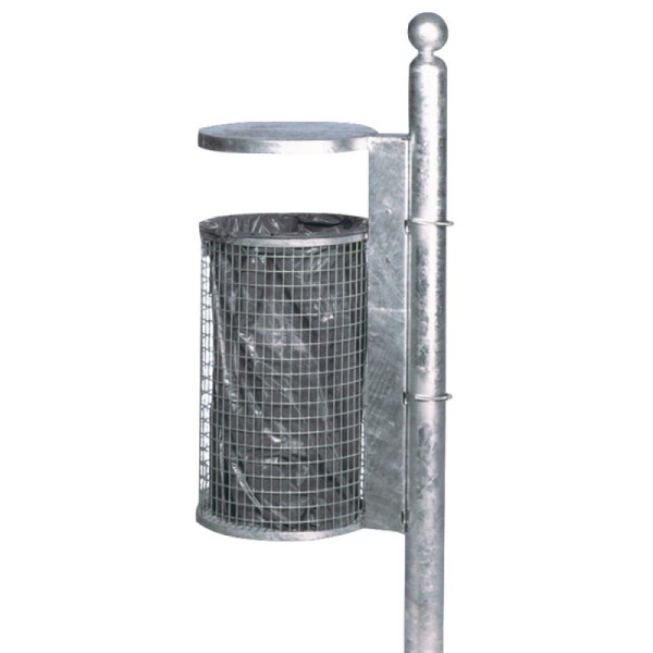 Stein HGS HGS afvalbak -Cubo Galeno- 50 liter van staal, met dak, voor wand- of paalbevestiging, 17291