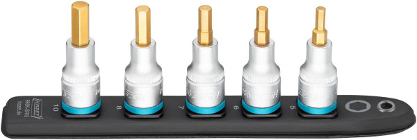 Hazet SmartRail, hol vierkant 12,5 mm (1/2 inch), binnenzeskantprofiel, aantal gereedschappen: 5, 5-10, 986K-SR/5