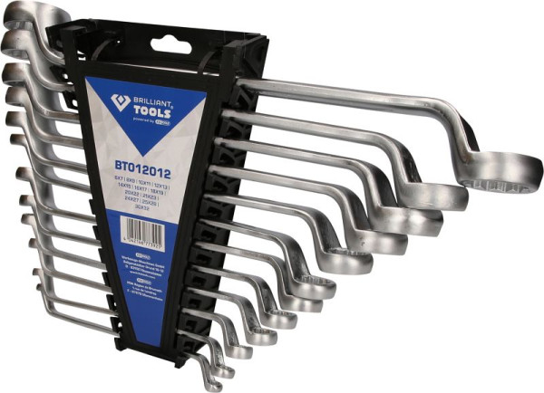 Brilliant Tools dubbele ringsleutelset, 12-delig, BT012012