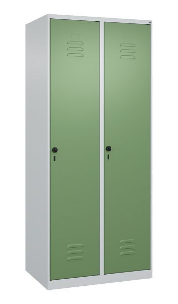 C+P luierkluis Classic PLUS, 2 vakken, 1850x800x500mm, 7035/6011, veiligheidsdraaigrendel, 080000-22 S10006