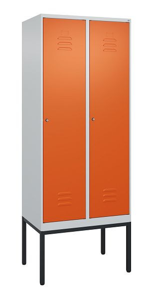 C+P luierkluis Classic PLUS met middenwand, frame, 2 vakken, 2120x800x500mm, 7035/2004, cilindersloten, 0800307-22F S10031
