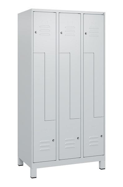 C+P Z-Spind Classic PLUS, voeten, 6 vakken, 1800x900x500mm, 7035/7035, cilindersloten, 0800137-306 S10024