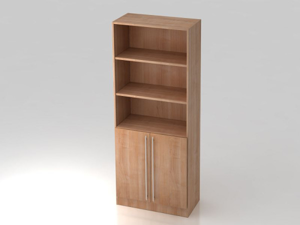 Hammerbacher kast 5OH, 2 deuren onder plintpaneel, relinggreep walnoot/walnoot, 80x42x200,4 cm (BxDxH), V7700/N/N/RE