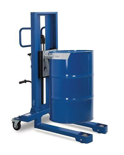 DENIOS vatheffer FL 8-K van staal, smal onderstel, voor 200 liter stalen vaten, 138-379