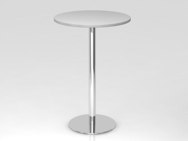 Hammerbacher bartafel 80cm rond grijs/chroom, verchroomd frame, VSTH08/5/C