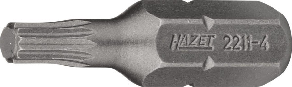 Hazet bit, massief zeskant 6,3 (1/4 inch), inwendig meertands profiel XZN, M4, 2211-4