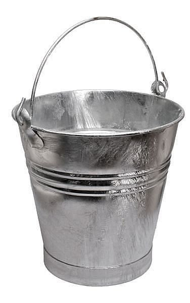 Renner emmer 20 L, met bandijzeren bodem, Ø (boven) 360 mm, Ø (onder) 250 mm, thermisch verzinkt, 2006-00