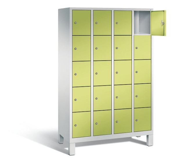C+P lockerkast Evolo, H1850xB1190xD500mm, kleur: lichtgrijs / virid groen, 48010-405 S10114