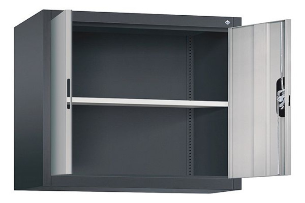 C+P bovenkast Acurado, H790xW930xD400mm, kleur: zwart-grijs/wit aluminium, verzonken handgreep, 9265-000 S10203