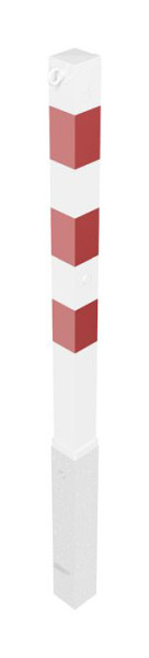 Schake afzetpaal type 470ZB -afneembaar-, 70x70mm, met profielcilinder, thermisch verzinkt, wit/rood, met 2 ogen, 470ZB+2