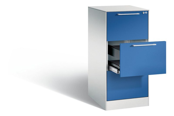 C+P hangarchiefkast Asisto, H1010xB440xD600mm, kleur: lichtgrijs / gentiaanblauw, beugelgreep, 146245-311 S10022