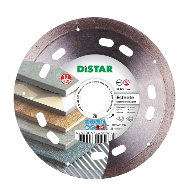 Distar diamantdoorslijpschijf 1A1R 125 Esthete, 11115421010