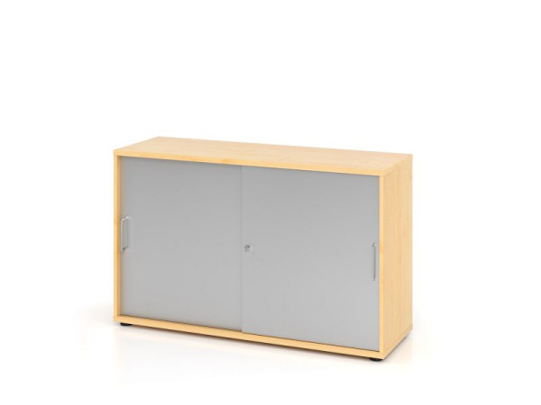 Hammerbacher schuifdeurkast 1752S BS, 2 OH, romp: esdoorn / voorkant: zilver, 120 x 40 x 74,8 cm (BxDxH), V1752S/3/S/BS