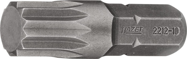 Hazet bit, massief zeskant 8 (5/16 inch), inwendig meertands profiel XZN, M10, DIN 65254, sleutelmaat: M10, 2212-10