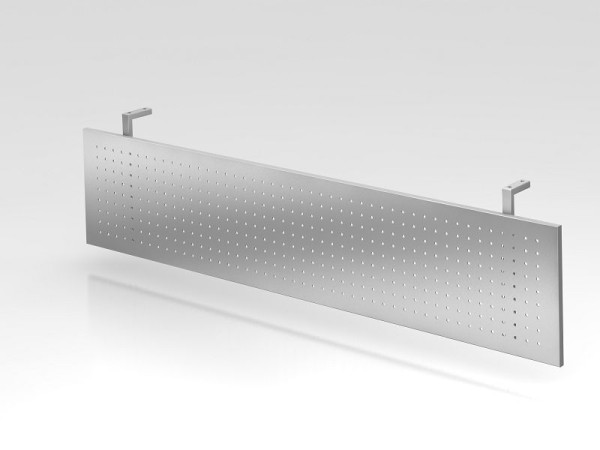 Hammerbacher scherm 160cm zilver, gepoedercoat, pinhole paneel in zilver, VSI16/S
