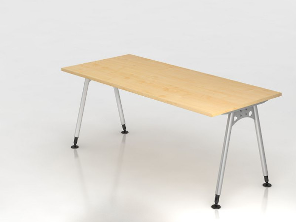 Hammerbacher bureau A-poot 180x80cm esdoorn, rechthoekige vorm, VAS19/3/S
