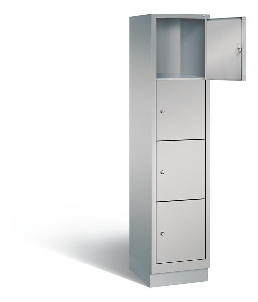 C+P lockerkast Evolo, H1800xB420xD500mm, kleur: wit aluminium, 48020-124 S10031