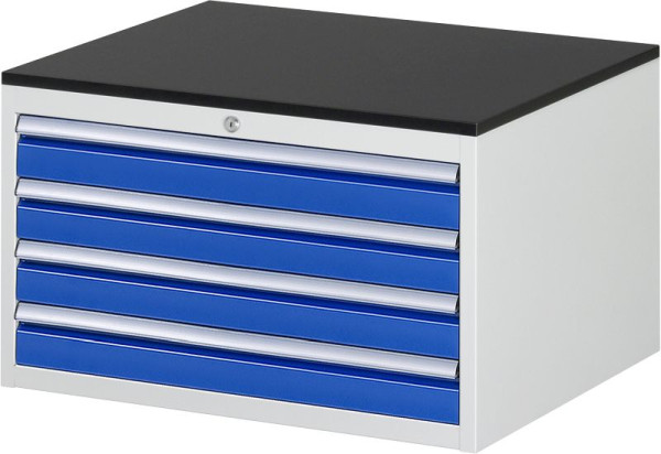 RAU ladekast serie 7000, B770xD650xH460mm, 4 x lade maat XL 4xH90mm, werkblad voorzien van melamineharscoating, dikte 19mm, 03-XL2.13A-M.11