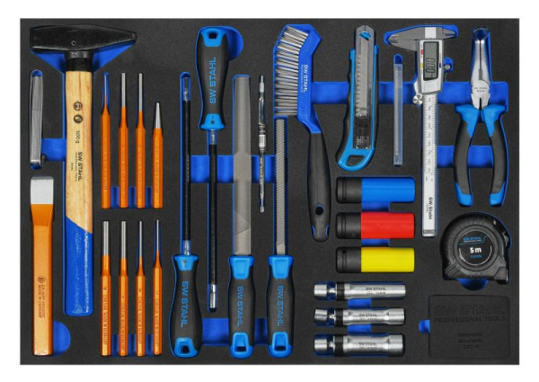 SW-Stahl Gereedschapswagen Assortiment, Algemeen Handgereedschap, 28 Stuks, Z3011-9