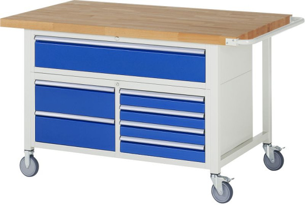 RAU verrijdbare werkbank serie 8000, drievoudige onderbak (7x lade), 1500x920x900 mm, 05-8921A2-159B4S.11