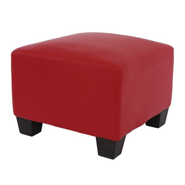 Mendler Modular Ottoman Lyon, imitatieleer, rood, 21704