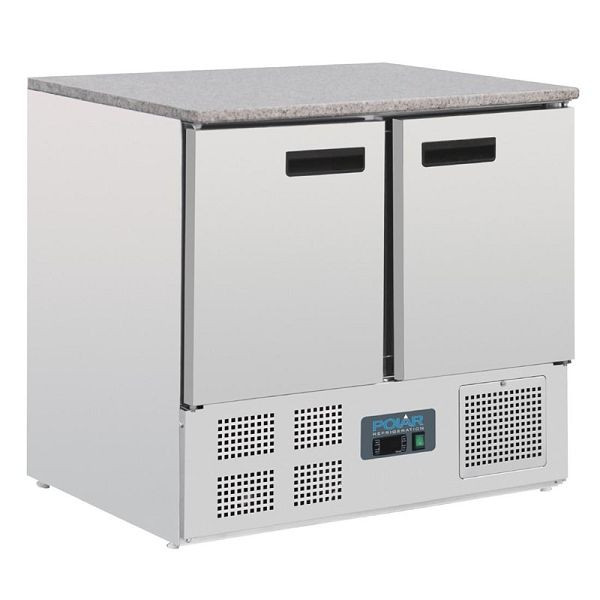 Polar toonbank gekoelde toonbank met marmeren werkblad 2 deuren 240L, CL108