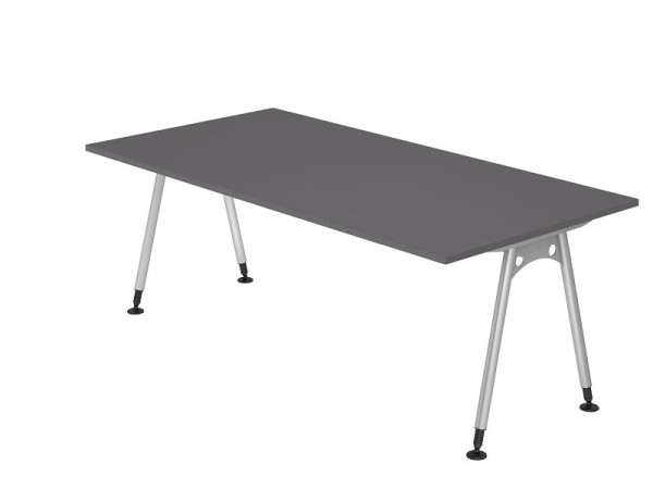Hammerbacher bureau A-poot 200x100cm grafiet, VAS2E/G/S